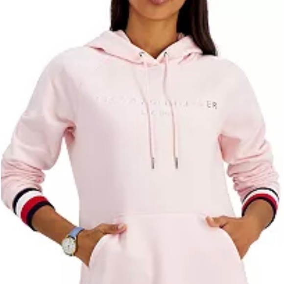 Tommy Hilfiger Plus Size Women's Hoodie Dress, Soft Ballerina Pink, XXL - Picture 2 of 7